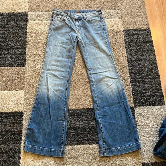7 For All Mankind Denim - For All Mand Kind, Distressed boot cut jeans. Size 28.